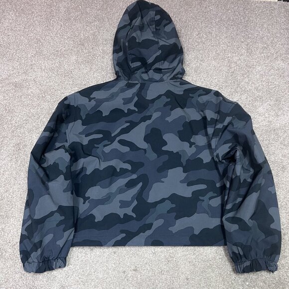 Old Navy Active Jacket Gray Camo Long Sleeve Hooded Cropped Women’s Size Lg NWT - Picture 8 of 10
